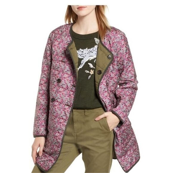 J.Crew Floral Reversible Jacket Prima Loft Liberty Print G7969, Size Small NWTS - Picture 3 of 5